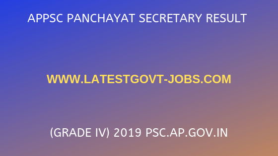 APPSC Panchayat Result Secretary